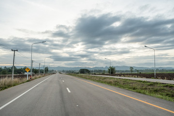 Fototapeta na wymiar New road in northern Thailand