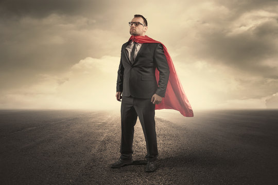Superhero businessman concept
