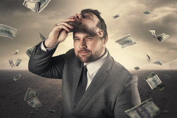 Crooked businessman concept