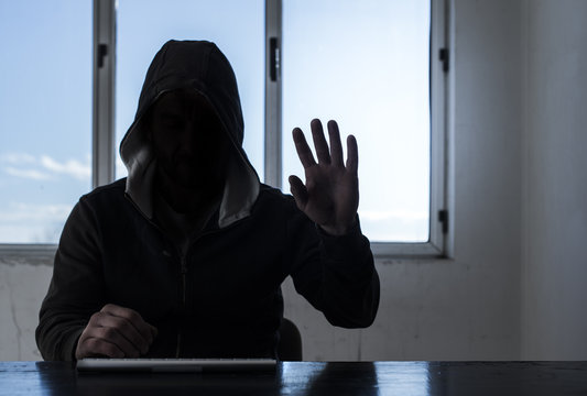 Hacker with laptop