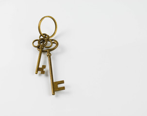 House key on white background