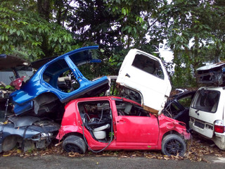 Fototapeta na wymiar Damage car caused by accident.
