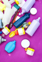 Plastic packages background