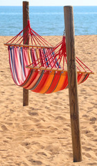 hammock for relaxing on the beach by the sea