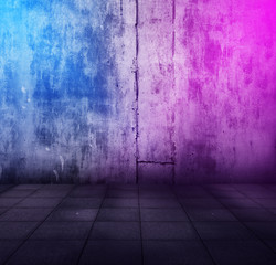 metallic interior with neon lights