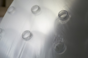 plastic botteles in transperent bag