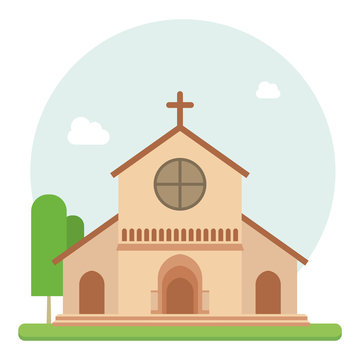 Christian church flat vector
