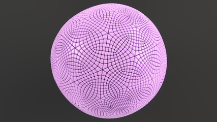 Purple sphere on the black surface