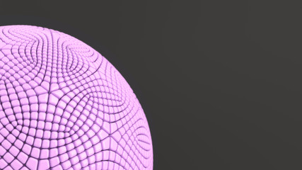 Purple sphere on the black surface