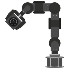 High Performance robotic arm lifting objects in factory