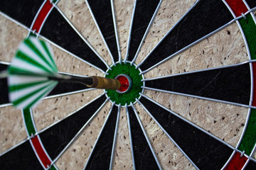 a darts on the wall with dart hit the mark