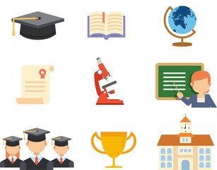 School and education icon set