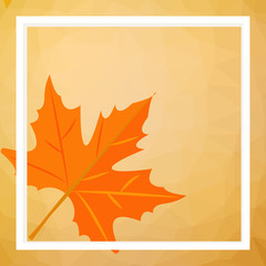 Yellow maple leaf on a colored polygonal background