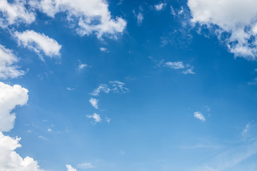 Beautiful blue sky with cloud and copy space