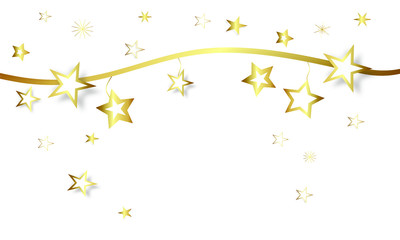 Obraz na płótnie Canvas Stern Sterne Star Stars Band Banner Hintergrund Weihnachten Gold 