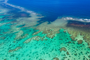 Top view of the tropical lagoon sea surface