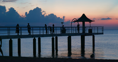 Sunset and bridge in ishigaki island