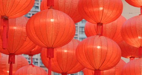 Fototapeta na wymiar Chinese red lantern decoration for Lunar new year at night