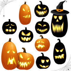 different Halloween pumkpins