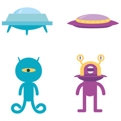 Alien icon spaceship