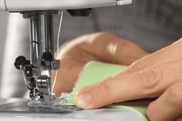 the sewing machine works, closeup