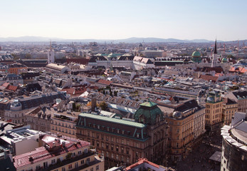 View Over Vienna city from St Stephan's Cathedral