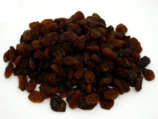 raisins isolated on white background. currants isolated