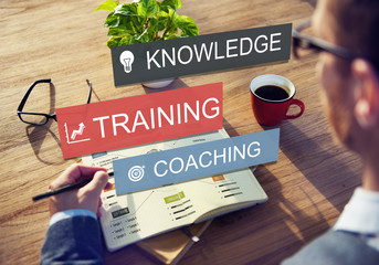 Training best practice coaching development knowledge concept - obrazy, fototapety, plakaty