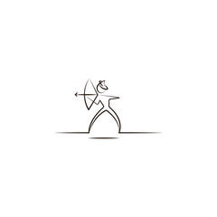 Arabian man archer icon. Element of desert icon for mobile concept and web apps. Hand draw Arabian man archer icon can be used for web and mobile