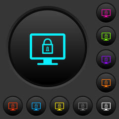 Lock screen dark push buttons with color icons