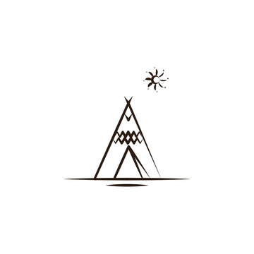 wigwam icon. Element of desert icon for mobile concept and web apps. Hand draw wigwam icon can be used for web and mobile