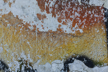  background old concrete wall with elements of blue, orange, red