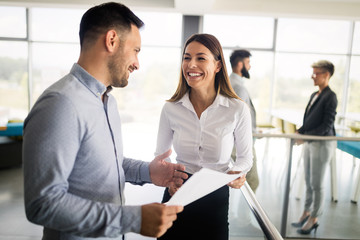 Businessman putting forward his suggestions to colleagues. Startup business team on meeting