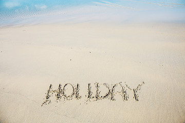 Holiday on sand beach.