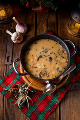 a christmas mushroom soup of polish style