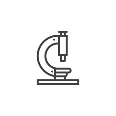 Microscope outline icon. linear style sign for mobile concept and web design. Research simple line vector icon. Science symbol, logo illustration. Pixel perfect vector graphics