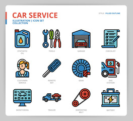 Car service icon set