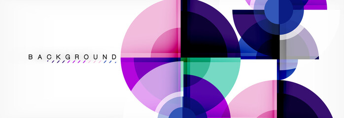Obraz premium Abstract background - multicolored circles, trendy minimal geometric design