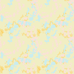 Obraz na płótnie Canvas UFO military camouflage seamless pattern in light blue, yellow and pink colors