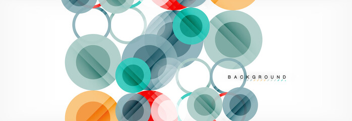 Abstract colorful geometric composition - multicolored circle background