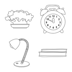 Isolated object of dreams and night logo. Collection of dreams and bedroom vector icon for stock.