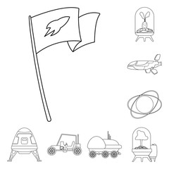 Vector illustration of mars and space logo. Collection of mars and planet stock vector illustration. © pandavector