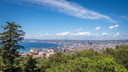 view over marseille on a beautiful summer day
