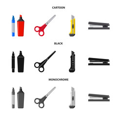 Isolated object of office and supply sign. Set of office and school stock symbol for web.