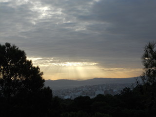 sunset in mountains of the city Tangier morocco 