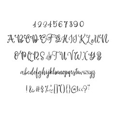 Modern Calligraphy Vintage Handwritten vector Font for Lettering.Trendy Retro Calligraphy Script.