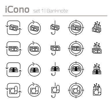 Banknote Icon With Financial Concept