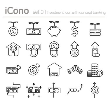 Investment icon with concept banking