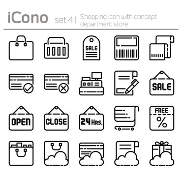 Shopping icon with concept department store