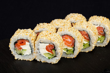 Japanese roll with salmon